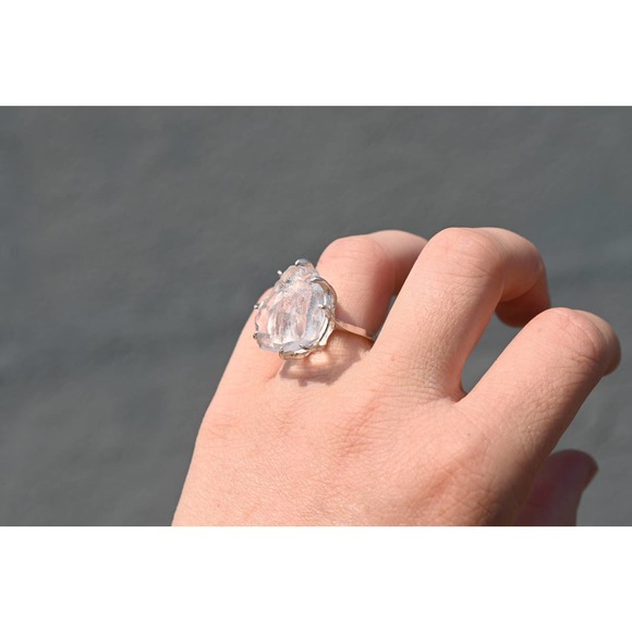 Alternative diamond engagement ring,  raw stone rings, - Picture 2 of 6